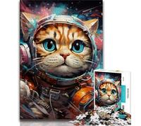 Jigsaw Puzzles for Teenagers 1000 Futuristic Cat 1000 Piece Puzzle,Educational Game for Birthday, Chrismas for Age 14+ (size 75x50cm)