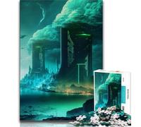 Jigsaw Puzzles for Teenagers 1000 Futuristic City Building 1000 Piece Jigsaw,Family Activity Fun at Home Activities, Birthday Present,Travel Gifts (size 38x26cm)