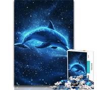 Jigsaw Puzzles for Teenagers 1000 Galaxy Dolphin Adult Jigsaw,Challenging Game Toys Wall Decoration Unique Birthday And Xmas Gifts (size 75x50cm)
