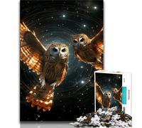 Jigsaw Puzzles for Teenagers 1000 Galaxy Owl Adult Puzzles,Stress Reliever Staycation Kill Time Parent-child Interaction 38x26cm