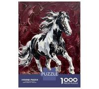 Jigsaw Puzzles for Teenagers 1000 Galloping Paint Horse Painting Puzzles for Adults DIY Toys Birthday Present Deal As Gifts for The Whole Family 52x38cm/1000pcs