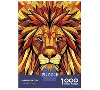 Jigsaw Puzzles for Teenagers 1000 Geometric Lion Vector Portrait in Vibrant Colors Teenager Puzzles Relaxing Games Enhance Memory Unique Birthday And Gifts 52x38cm/1000pcs
