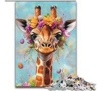 Jigsaw Puzzles for Teenagers 1000 Giraffe And Flowers,Brain Intelligence Challenge Addictive Toys Birthday Present,Gifts,Wall Art 38X26CM