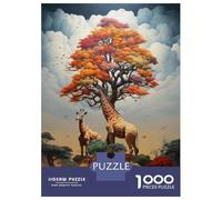 Jigsaw Puzzles for Teenagers 1000 Giraffe Painting Artwork Jigsaw for Adults Family Games Pattern Assembly Help The Brain Exercise 70x50cm/1000pcs