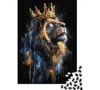 Jigsaw Puzzles for Teenagers 1000 Golden Crowned Lion Art Print Adult Puzzles Hands-on Game Pattern Assembly Deal As Gifts for The Whole Family 70x50cm/1000pcs
