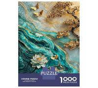 Jigsaw Puzzles for Teenagers 1000 Golden Lotus Pond Puzzle for Adults Toy Wall Decor Stress Reliever Help The Brain Exercise 70x50cm/1000pcs