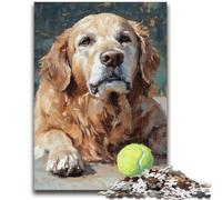 Jigsaw Puzzles for Teenagers 1000 Golden Retriever Playing Tennis 1000 Piece Puzzle,Learning Educational Toys Family Games Gifts for Friends And Family (50x75cm)
