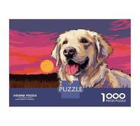 Jigsaw Puzzles for Teenagers 1000 Golden Retriever Sunset Adult Puzzles Hands-on Game Pattern Assembly Deal As Gifts for The Whole Family 38x26cm/1000pcs