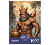 Jigsaw Puzzles for Teenagers 1000 Golden Warrior Statue Jigsaw for Adults Family Games Pattern Assembly Help The Brain Exercise 70x50cm/1000pcs