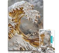 Jigsaw Puzzles for Teenagers 1000 Golden Waves Teenager Jigsaw,Educational Stress Relief Toy Gifts for Friends And Family (size 38x26cm)