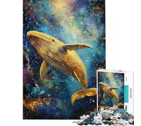 Jigsaw Puzzles for Teenagers 1000 Golden Whale in Cosmos 1000 Piece Jigsaw Impossible Game Great Gifts And Toys Stress Reliever (Size 38x52cm)