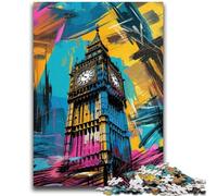 Jigsaw Puzzles for Teenagers 1000 Graffiti Big Ben Stress Reliever Staycation Kill Time Perfect Decoration for Age 14+ 26x38cm