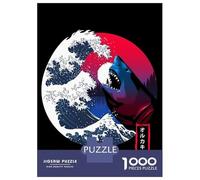 Jigsaw Puzzles for Teenagers 1000 Great Shark Wave Puzzle for Adults Toy Wall Decor Stress Reliever Help The Brain Exercise 38x26cm/1000pcs