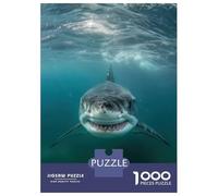 Jigsaw Puzzles for Teenagers 1000 Great White Shark Puzzle for Adults Toy Wall Decor Stress Reliever Help The Brain Exercise 38x26cm/1000pcs