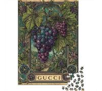 Jigsaw Puzzles for Teenagers 1000 Gucci Grape Vine Art Print Adult Puzzles Hands-on Game Pattern Assembly Deal As Gifts for The Whole Family 70x50cm/1000pcs