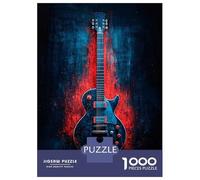 Jigsaw Puzzles for Teenagers 1000 Guitar Red Mood Puzzles for Adults Hands-on Game Stress Reliever Help The Brain Exercise 70x50cm/1000pcs