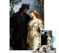 Jigsaw Puzzles for Teenagers 1000 Hades And Persephone in Enchanted Forest Difficult And Challenge Difficult Challenge Relaxing Games Suitable for Ages 14 And Up (38x52cm)