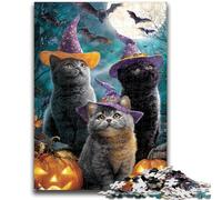 Jigsaw Puzzles for Teenagers 1000 Halloween Animals 1000 Pieces for Teenagers,Quiz Game Wall Decoration Unique Birthday And Xmas Gifts (38x26cm)