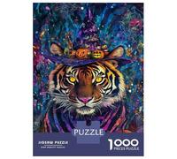 Jigsaw Puzzles for Teenagers 1000 Halloween Tiger Magic Puzzles for Adults DIY Toys Birthday Present Deal As Gifts for The Whole Family 38x26cm/1000pcs