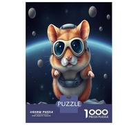 Jigsaw Puzzles for Teenagers 1000 Hamster Astronaut in Space Adult Puzzles Hands-on Game Pattern Assembly Deal As Gifts for The Whole Family 38x26cm/1000pcs
