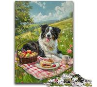 Jigsaw Puzzles for Teenagers 1000 Happy Border Collie for Age 14+ Brain Teaser Game Best Gift for Adults And Teenagers 50x75cm