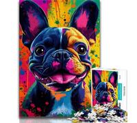 Jigsaw Puzzles for Teenagers 1000 Happy Bulldog Adult Jigsaw,for Educational Game Challenge Toy Unique Home Decor And Gifts (size 75x50cm)