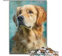 Jigsaw Puzzles for Teenagers 1000 Happy Golden Retriever, Toy Intellectual Game Enhance Love between Couples for Ages 14+ (Size 26x38cm)