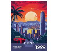 Jigsaw Puzzles for Teenagers 1000 Hong Kong Skyline Tram Teenager Puzzles Relax Games Pattern Assembly Deal As Gifts for The Whole Family 70x50cm/1000pcs