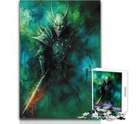 Jigsaw Puzzles for Teenagers 1000 Horned Demon Warrior with Sword Unique Challenge Game Tough Challenge Birthday Gifts Size 50x75cm