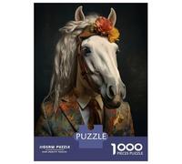 Jigsaw Puzzles for Teenagers 1000 Horse in Boho Suit Teenager Puzzles Relaxing Games Enhance Memory Unique Birthday And Gifts 70x50cm/1000pcs