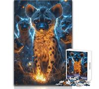 Jigsaw Puzzles for Teenagers 1000 Hyena Pack Firelight Staycation Kill Time Family Games Great Gift for Games (size 38x52cm)