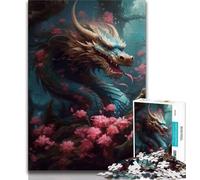Jigsaw Puzzles for Teenagers 1000 Japanese Dragon Cherry 1000 Piece Jigsaw,Family Activity Fun at Home Activities, Birthday Present,Travel Gifts (size 38x26cm)