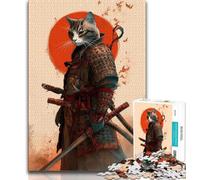 Jigsaw Puzzles for Teenagers 1000 Japanese Samurai Cat 1000 Piece Puzzle,Educational Game for Birthday, Chrismas for Age 14+ (size 38x26cm)