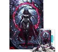 Jigsaw Puzzles for Teenagers 1000 Japanese Woman Samurai for Birthday, Chrismas Enhance Memory Anti-Stress Toys Suitable for Ages 14 And Up (38x26cm)