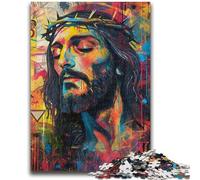 Jigsaw Puzzles for Teenagers 1000 Jesus Graffiti 1000 Pieces for Teenagers,Quiz Game Wall Decoration Unique Birthday And Xmas Gifts (75x50cm)