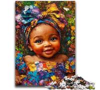 Jigsaw Puzzles for Teenagers 1000 Jigsaws African Little Girl Help The Brain Exercise Addictive Toys to Cultivate Patience Suitable for Couples 26x38cm