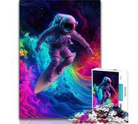 Jigsaw Puzzles for Teenagers 1000 Jigsaws Astronaut Space Surfing,Family Entertainment Toys Is Ideal As A Gift for The Whole Family 38x26cm