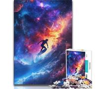 Jigsaw Puzzles for Teenagers 1000 Jigsaws Astronaut Space Surfing,for Educational Game Challenge Toy Unique Home Decor And Gifts (38x26cm)