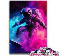 Jigsaw Puzzles for Teenagers 1000 Jigsaws Astronaut Space Surfing Help The Brain Exercise Addictive Toys to Cultivate Patience Wall Decoration 26x38cm