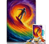 Jigsaw Puzzles for Teenagers 1000 Jigsaws Astronaut Space Surfing,Toys Educational Games Stress Relieving Unique Birthday And Gifts 50x75cm