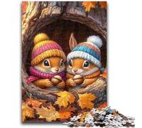 Jigsaw Puzzles for Teenagers 1000 Jigsaws Baby Squirrel Train Your Brain And Hands Parent-child Interaction for Age 14+ 38x26cm