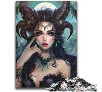 Jigsaw Puzzles for Teenagers 1000 Jigsaws Beautiful Lady Demon with Wings Train Your Brain And Hands Parent-child Interaction for Age 14+ 50x75cm