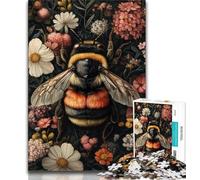 Jigsaw Puzzles for Teenagers 1000 Jigsaws Bee Flowers,Family Entertainment Toys Is Ideal As A Gift for The Whole Family 38x26cm