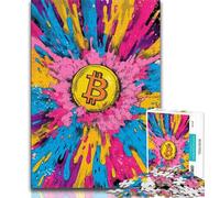 Jigsaw Puzzles for Teenagers 1000 Jigsaws Bitcoin Logo,Challenging Game And Family Play Birthday Present,Gifts,Wall Art 38x26cm