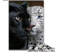 Jigsaw Puzzles for Teenagers 1000 Jigsaws Black And White Leopard, Analysis And Logic with Fully Interlocking Randomly Shaped Pieces for And Age 14 Years Up (Size 26x38cm)