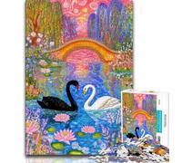 Jigsaw Puzzles for Teenagers 1000 Jigsaws Black And White Swan,Challenging Game And Family Play Birthday Present,Gifts,Wall Art 38x26cm