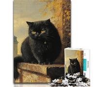 Jigsaw Puzzles for Teenagers 1000 Jigsaws Black Cat,Challenging To Complete But Fun And Humorous Unique Birthday And Gifts (75x50cm)