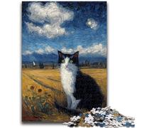 Jigsaw Puzzles for Teenagers 1000 Jigsaws Black Cat Toy Intellectual Game for Home Decoration for Age 14 Years Up 50x75cm