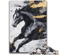 Jigsaw Puzzles for Teenagers 1000 Jigsaws Black Golden Horse Challenging To Complete But Fun And Humorous Unique Birthday And Gifts 50x75cm