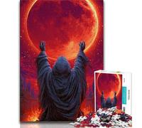 Jigsaw Puzzles for Teenagers 1000 Jigsaws Blood Moon Ninja,Family Entertainment Toys Is Ideal As A Gift for The Whole Family 38x26cm